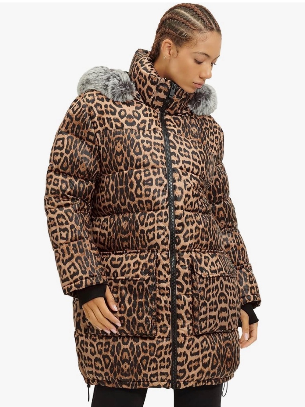 UGG Ozzy Mid-Length Leopard Puffer Jacket